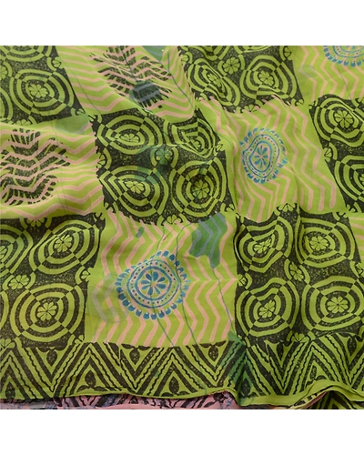 Sanskriti Vintage Purple Sarees Pure Georgette Silk Sari Printed Craft Fabric, PRG-10169-Purple-Printed Floral Design-Pure Georgette Silk-6