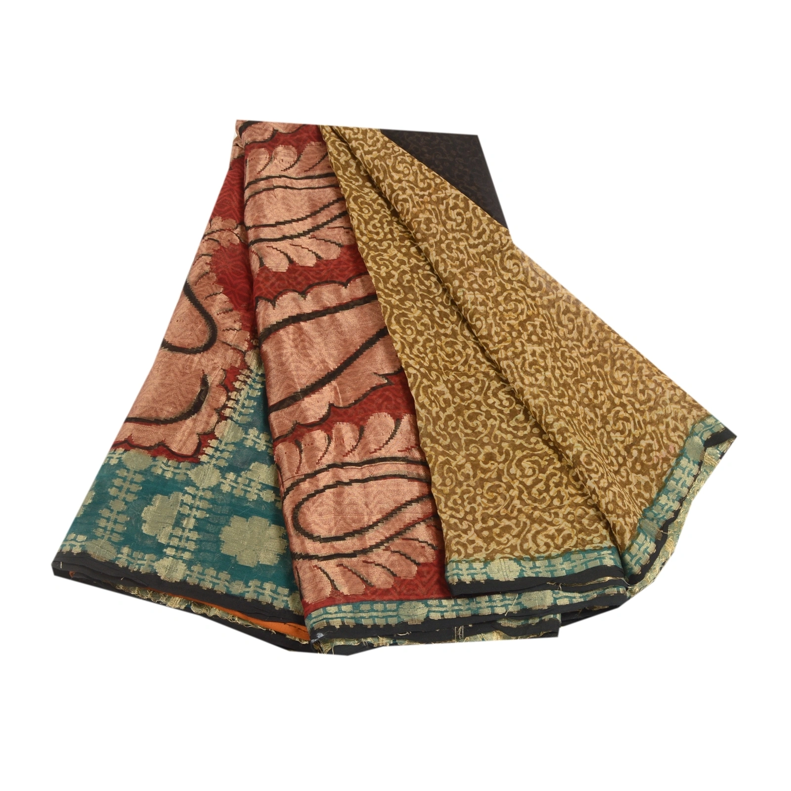 Sanskriti Vintage Multicolor Sarees Pure Georgette Silk Printed Sari Fabric, PRG-10294-Multicolor-Printed Floral Design-Pure Georgette Silk-2