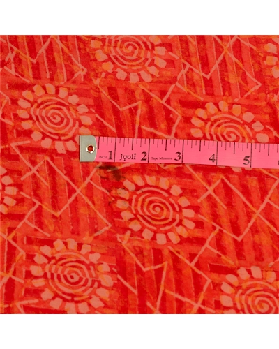 Sanskriti Vintage Red Sarees Pure Georgette Silk Printed Sari 5Yd Craft Fabric, PRG-10344-Red-Printed Floral Design-Pure Georgette Silk-3