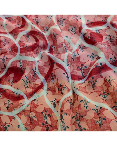 Sanskriti Vintage Blue Sarees Pure Georgette Silk Printed Sari 5Yd Craft Fabric, PRG-10351-Blue-Printed Floral Design-Pure Georgette Silk-6