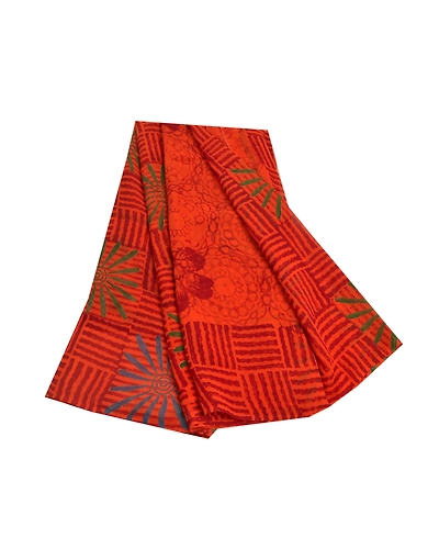 Sanskriti Vintage Orange Sarees Pure Georgette Silk Printed Sari Craft Fabric, PRG-8874-Orange-Printed Floral Design-Pure Georgette Silk-2