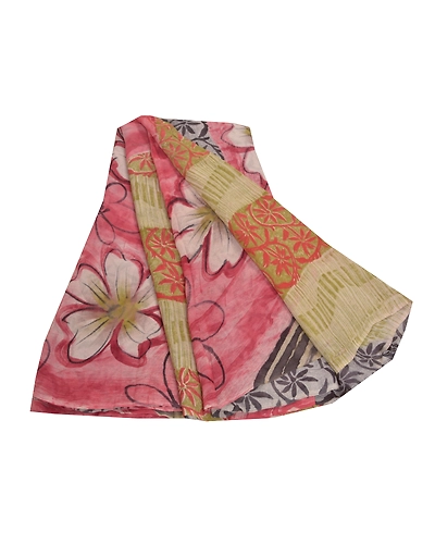Sanskriti Vintage Indian Sarees Blend Georgette Printed Fabric Craft 5 Yard Sari, PRG-8885-Multi Color-Printed Work-Blend Georgette-2