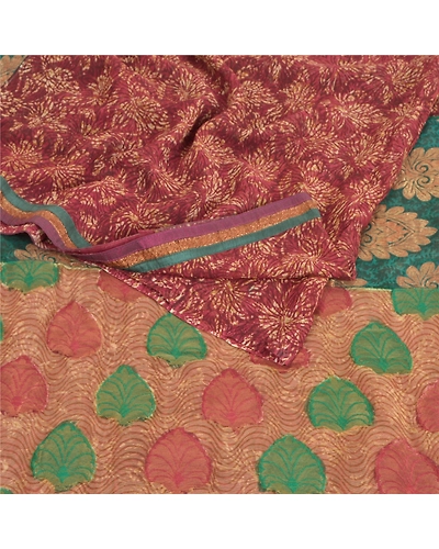 Sanskriti Vintage Dark Red Sarees Pure Georgette Silk Fabric Craft Printed Sari, PRG-8926-Dark Red-Printed Work-Pure Georgette Silk-7