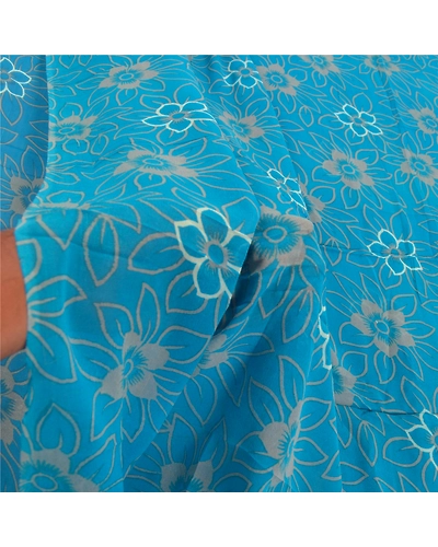 Sanskriti Vintage Blue Sarees Pure Georgette Silk Printed Blouse Pc Sari Fabric, PRG-9366-Blue-Printed Floral Design-Pure Georgette Silk-4