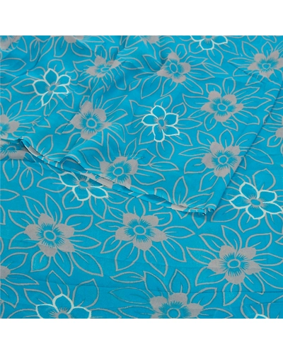 Sanskriti Vintage Blue Sarees Pure Georgette Silk Printed Blouse Pc Sari Fabric, PRG-9366-Blue-Printed Floral Design-Pure Georgette Silk-9