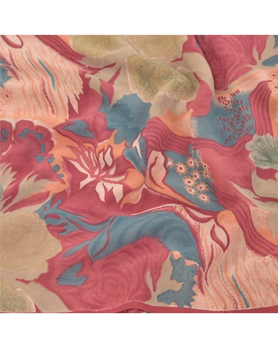 Sanskriti Vintage Sarees 100% Pure Georgette Silk Printed Sari 5Yd Craft Fabric, PRG-9414-Multicolor-Printed Floral Design-Pure Georgette Silk-6