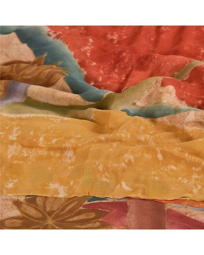 Sanskriti Vintage Peach Sarees Pure Georgette Silk Printed Sari 5Yd Craft Fabric, PRG-9692-Dark Peach-Printed Floral Design-Pure Georgette Silk-6