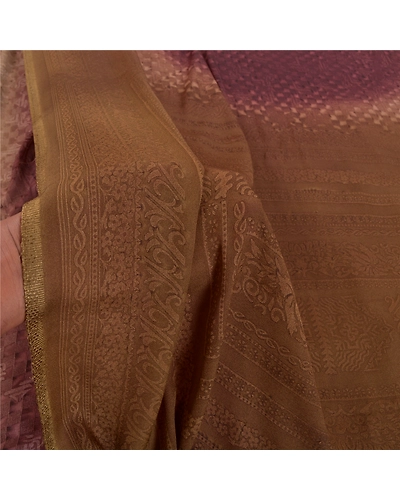 Sanskriti Vintage Purple Sarees Georgette Printed Sari 5Yd Floral Craft Fabric, PRG-9766-Purple-Printed Floral Design-Georgette-4