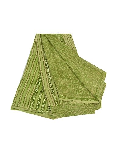 Sanskriti Vintage Green Sarees Pure Georgette Silk Printed Sari 5Yd Craft Fabric, PRG-9876-Green-Printed Floral Design-Pure Georgette Silk-2