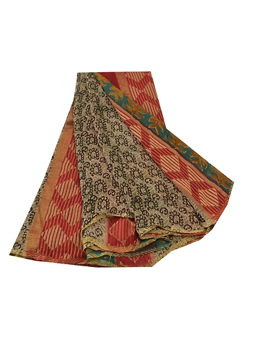 Sanskriti Vintage Sarees Pure Georgette Silk Printed Sari 5Yd Soft Craft Fabric, PRG-9896-Multi-Printed Floral Design-Pure Georgette Silk-2