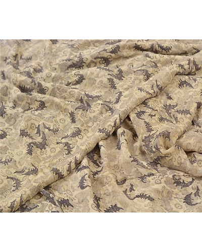 Sanskriti Vintage Shade Of Ivory Sarees Pure Georgette Printed Sari Craft Fabric, PRG-9903-Shade Of Ivory-Printed Floral Design-Pure Georgette Silk-3