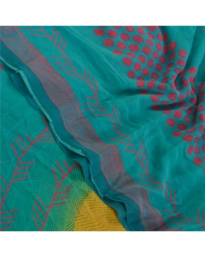 Sanskriti Vintage Shade Of Mustard Sarees Pure Georgette Printed Sari Craft, PRG-9964-Shade Of Mustard-Printed Geometrical Design-Pure Georgette Silk-1
