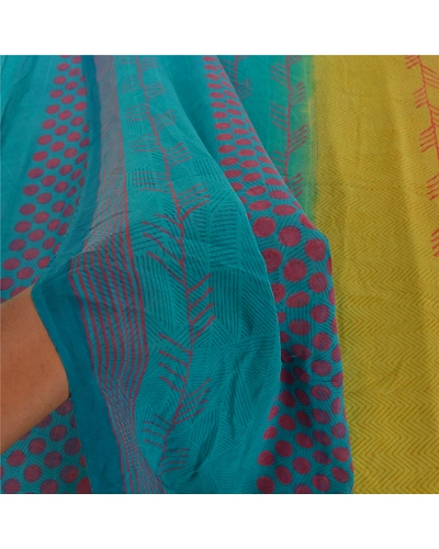 Sanskriti Vintage Shade Of Mustard Sarees Pure Georgette Printed Sari Craft, PRG-9964-Shade Of Mustard-Printed Geometrical Design-Pure Georgette Silk-5
