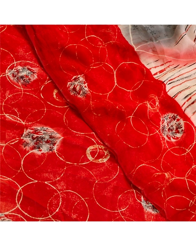 Sanskriti Vintage Sarees Multi Pure Georgette Silk Printed Sari 5Yd Craft Fabric, PRG-11331-Multi-Printed Floral Design-Pure Georgette Silk-1