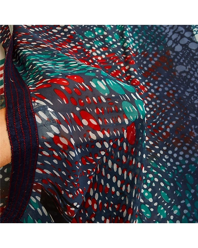 Sanskriti Vintage Sarees Blue Indian Georgette Sari Printed Floral Craft Fabric, PRG-11361-Blue-Printed Floral Design-Poly Georgette-4