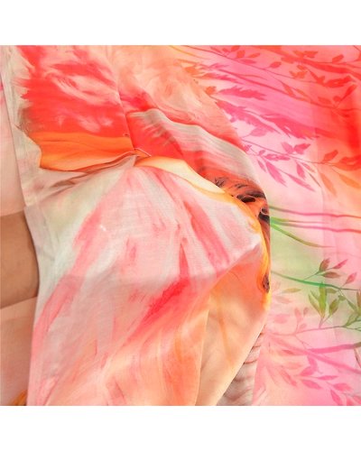 Sanskriti Vintage Sarees Multi Digital Printed Georgette Sari 5Yd Craft Fabric, PRG-11367-Multi-Printed Floral Design-Poly Georgette-4
