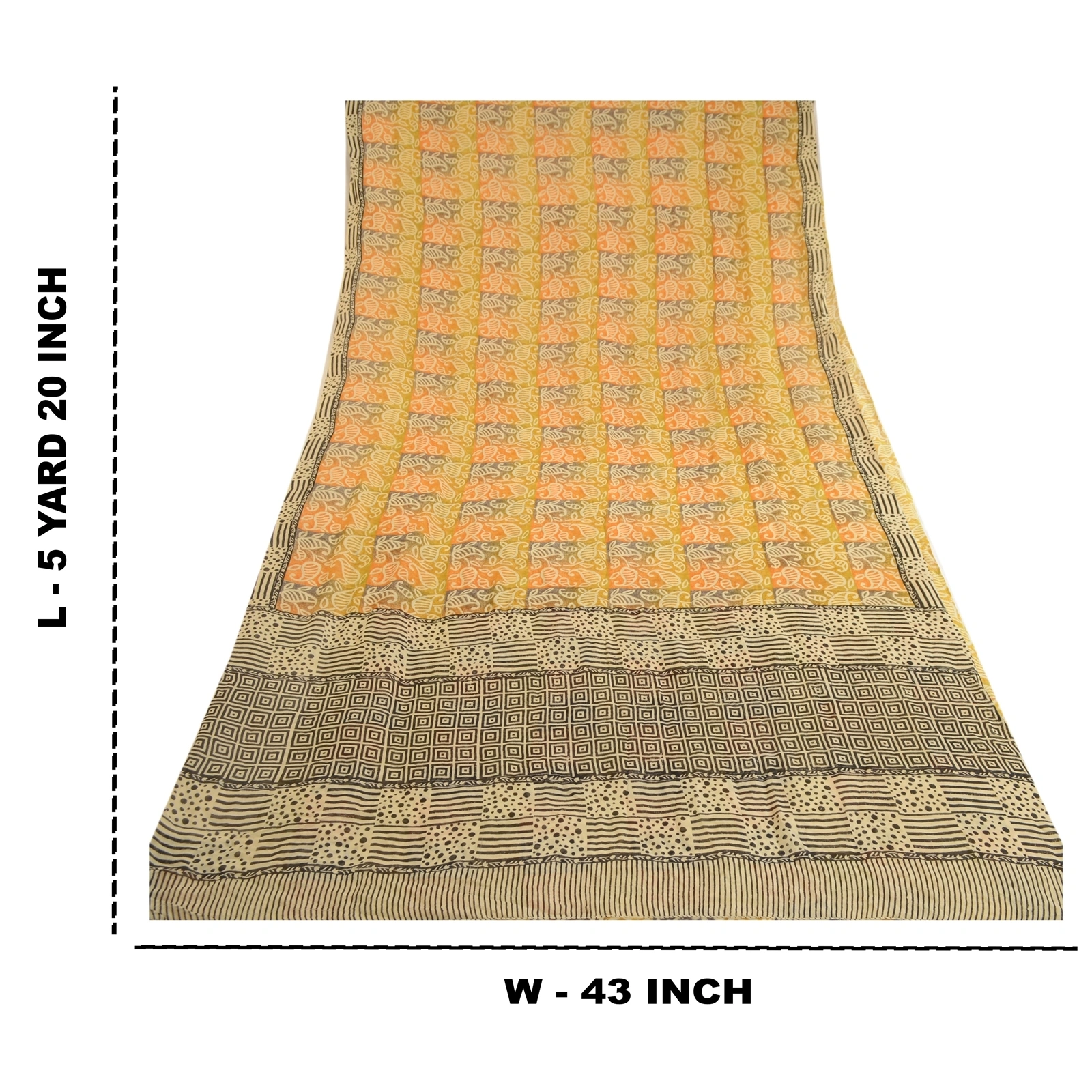 Sanskriti Vintage Multi Sarees Pure Georgette Silk Printed Sari 5Yd Craft Fabric, PRG-11378-Multi-Printed Floral Design-Pure Georgette Silk-3