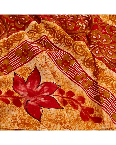 Sanskriti Vintage Sarees Purple Blend Georgette Printed Sari 5Yd Craft Fabric, PRG-11394-Purple-Printed Floral Design-Blend Gerogette-6