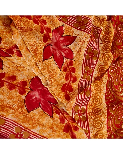 Sanskriti Vintage Sarees Purple Blend Georgette Printed Sari 5Yd Craft Fabric, PRG-11394-Purple-Printed Floral Design-Blend Gerogette-7