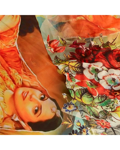 Sanskriti Vintage Sarees Multi Digital Women Printed Georgette Sari Craft Fabric, PRG-11517-Multi-Printed Floral Design-Poly Georgette-1
