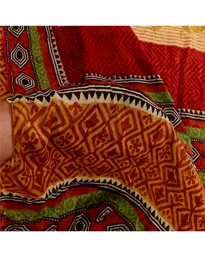 Sanskriti Vintage Sarees Multi Blend Georgette Printed Sari Floral Craft Fabric, PRG-11651-Multi-Printed Floral Design-Blend Georgette-4