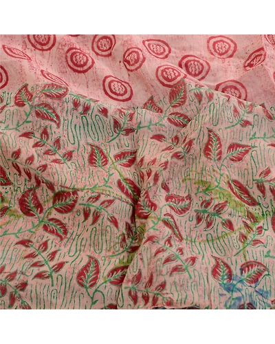 Sanskriti Vintage Sarees Pink Blend Georgette Printed Sari Floral Craft Fabric, PRG-11708-Pink-Printed Floral Design-Blend Georgette-7