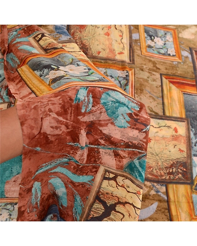 Sanskriti Vintage Sarees Multi Pure Georgette Silk Printed Sari 5Yd Craft Fabric, PRG-11725-Multi-Printed Floral Design-Pure Georgette Silk-4