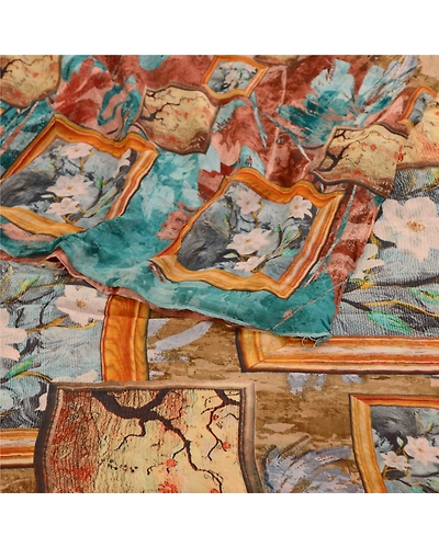 Sanskriti Vintage Sarees Multi Pure Georgette Silk Printed Sari 5Yd Craft Fabric, PRG-11725-Multi-Printed Floral Design-Pure Georgette Silk-7