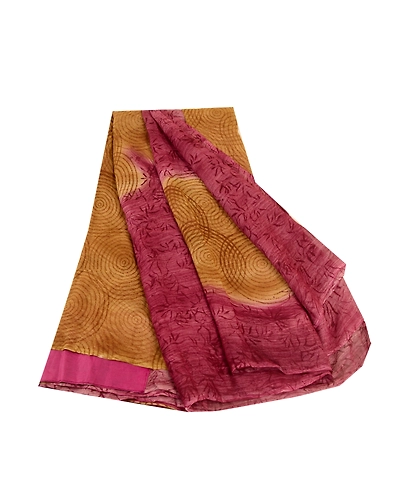 Sanskriti Vintage Sarees Purple Blend Georgette Printed Sari Soft Craft Fabric, PRG-11824-Purple-Printed Floral Design-Blend Georgette-2