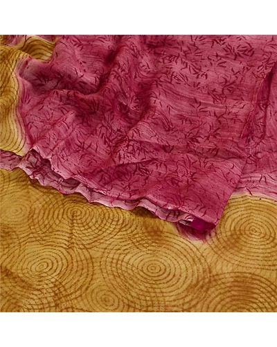 Sanskriti Vintage Sarees Purple Blend Georgette Printed Sari Soft Craft Fabric, PRG-11824-Purple-Printed Floral Design-Blend Georgette-7