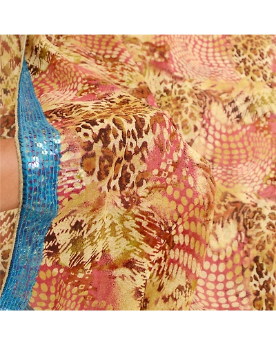 Sanskriti Vintage Sarees Multi Pure Georgette Silk Printed Sari 5Yd Craft Fabric, PRG-11882-Multi-Printed Floral Design-Pure Georgette Silk-4