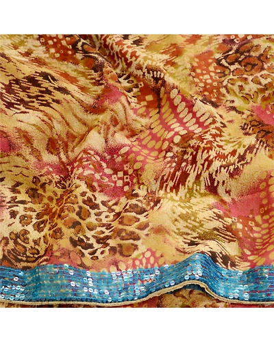 Sanskriti Vintage Sarees Multi Pure Georgette Silk Printed Sari 5Yd Craft Fabric, PRG-11882-Multi-Printed Floral Design-Pure Georgette Silk-6