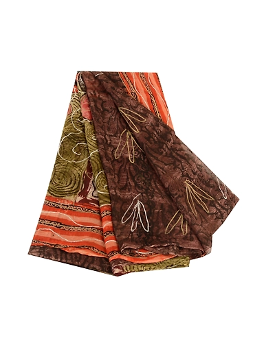 Sanskriti Vintage Sarees Purple Blend Georgette Sparkles Printed Sari 5Yd Fabric, PRG-11910-Purple-Printed Floral Design-Blend Georgette-2