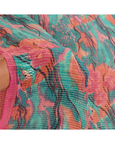 Sanskriti Vintage Sarees Pink Pure Georgette Silk Printed Zari Woven Sari Fabric, PRG-11941-Dusty Pink-Printed Floral Design-Pure Georgette Silk-4