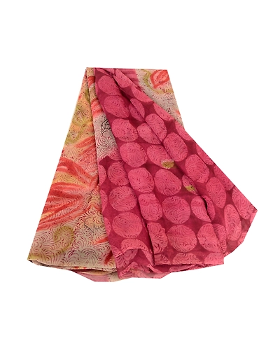 Sanskriti Vintage Sarees Purple Pure Georgette Silk Printed Sari Craft Fabric, PRG-12063-Purple-Printed Floral Design-Pure Georgette Silk-2