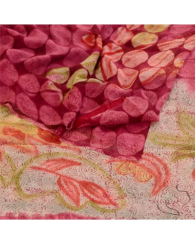 Sanskriti Vintage Sarees Purple Pure Georgette Silk Printed Sari Craft Fabric, PRG-12063-Purple-Printed Floral Design-Pure Georgette Silk-7