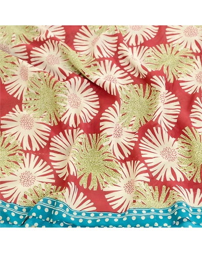 Sanskriti Vintage Sarees From India Red Georgette Printed Sari 5Yd Craft Fabric, PRG-12065-Red-Printed Floral Design-Poly Georgette-6
