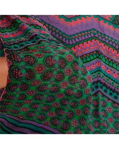 Sanskriti Vintage Sarees Green Pure Georgette Silk Printed Sari 5Yd Craft Fabric, PRG-12115-Green-Printed Floral Design-Pure Georgette Silk-4