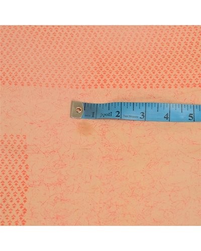 Sanskriti Vintage Saree Peach Pure Georgette Silk Printed Sari 5Yd Craft Fabric, PRG-12149-Peach-Printed Floral Design-Pure Georgette Silk-3