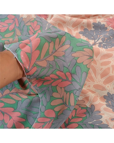 Sanskriti Vintage Saree Pink Pure Georgette Silk Printed Sari Soft Craft Fabric, PRG-12197-Pink-Printed Floral Design-Pure Georgette Silk-4