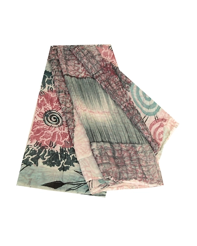 Sanskriti Vintage Saree Multi Blend Georgette Printed Sari Floral Craft Fabric, PRG-12203-Multi-Printed Floral Design-Blend Georgette-2