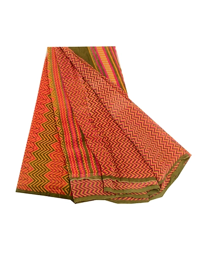Sanskriti Vintage Saree Multi Pure Georgette Silk Printed Sari 5Yd Craft Fabric, PRG-12207-Multi-Printed Floral Design-Pure Georgette Silk-2