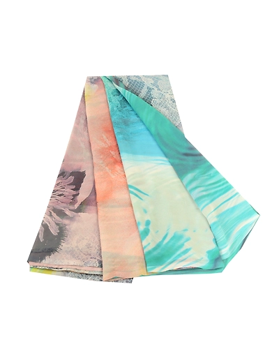 Sanskriti Vintage Saree Multi Digital Printed Georgette Sari 5Yd Craft Fabric, PRG-12225-Multi-Printed Floral Design-Poly Georgette-2