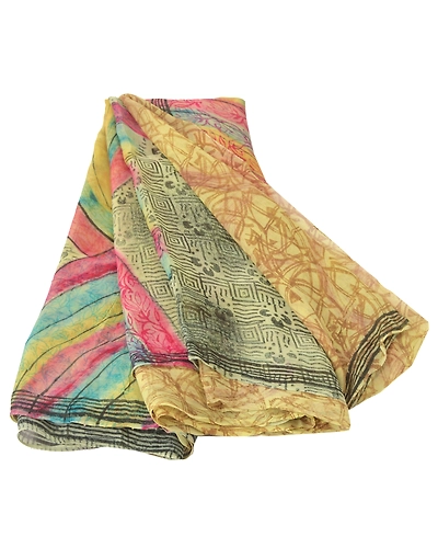 Sanskriti Vintage Green Sarees Blend Georgette Printed Sari Craft Soft Fabric, PRG-6156-Green-Printed Floral Design-Blend Georgette-6