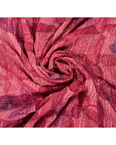 Sanskriti Vintage Indian Sari Purple Blend Georgette Printed Sarees Craft Fabric, PRG-6272-Purple-Printed Floral Design-Blend Georgette-5