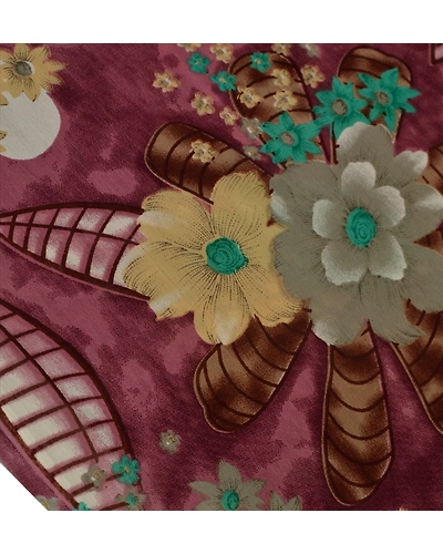 Sanskriti Vintage Indian Sari Brown Blend Georgette Printed Sarees Craft Fabric, PRG-67-Brown-Printed Work-Blend Georgette-4