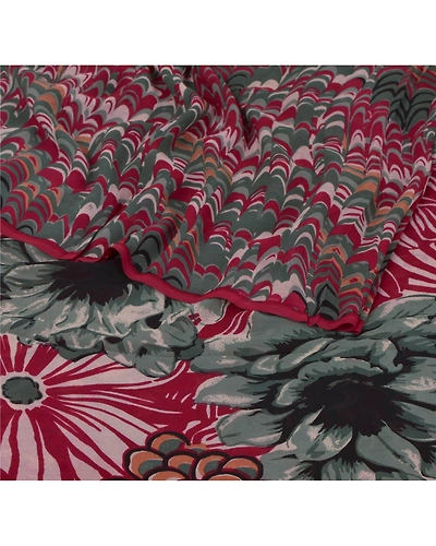 Sanskriti Vintage Sarees Printed Sari 100% Pure Georgette Silk Craft Fabric, PRG-6796-Multi-Printed Work-Pure Georgette Silk-1