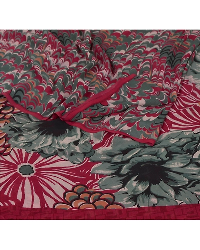 Sanskriti Vintage Sarees Printed Sari 100% Pure Georgette Silk Craft Fabric, PRG-6796-Multi-Printed Work-Pure Georgette Silk-2