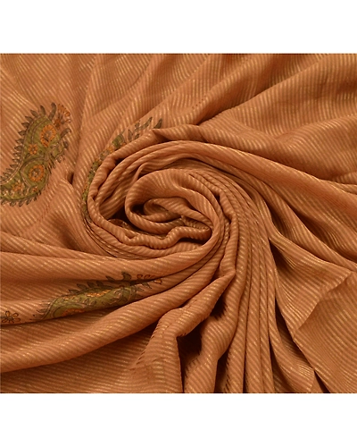 Sanskriti Vintage Green Sarees Pure Georgette Silk Printed Sari Craft Fabric, PRG-6885-Shade Of Green-Printed Work-Pure Georgette Silk-9