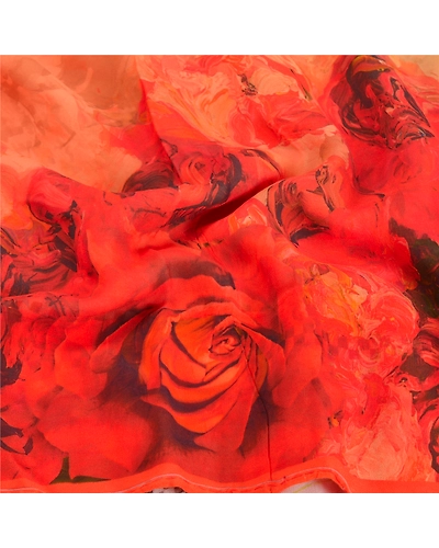 Sanskriti Vintage Saree Peach Digital Printed Blend Georgette Sari Craft Fabric, PRG-7255-Peach-Digital Printed Floral Design-Blend Georgette-6